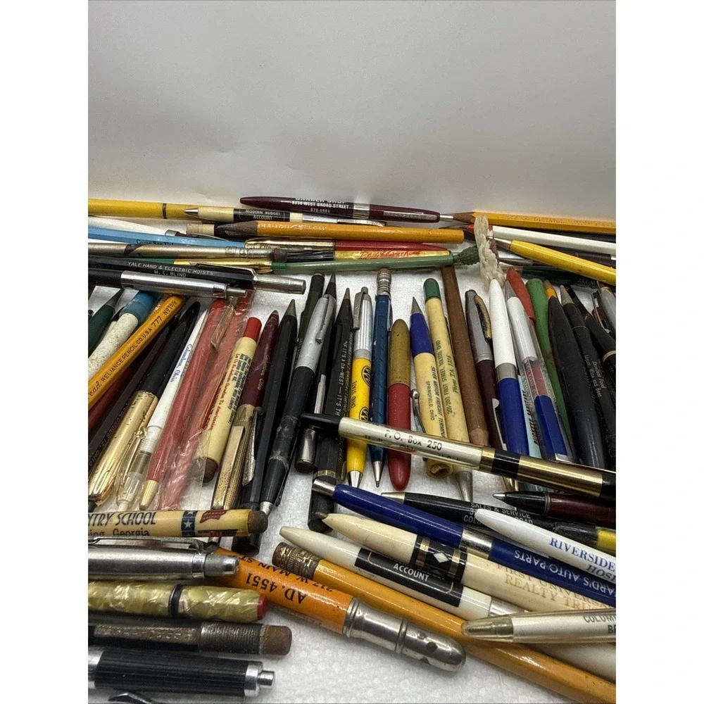 Lot of 100+ Vintage Advertising Pens Pencils (untested)